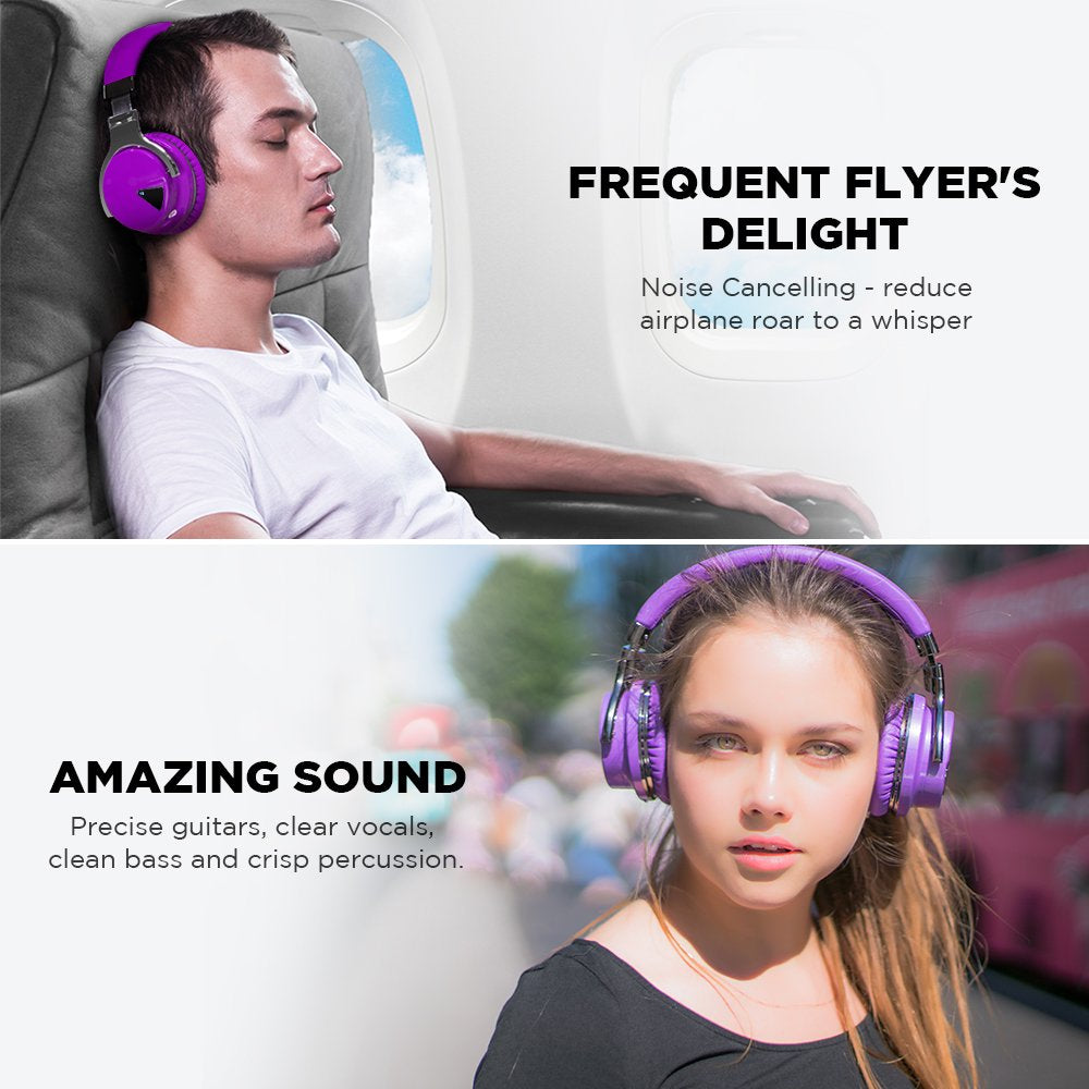 Active Noise Cancelling Headphones, Wireless over Ear Bluetooth Headphones, 30H Playtime, Hi-Res Audio, Deep Bass, for Travel, Home Office